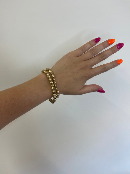 Gold Bead Bracelet Set