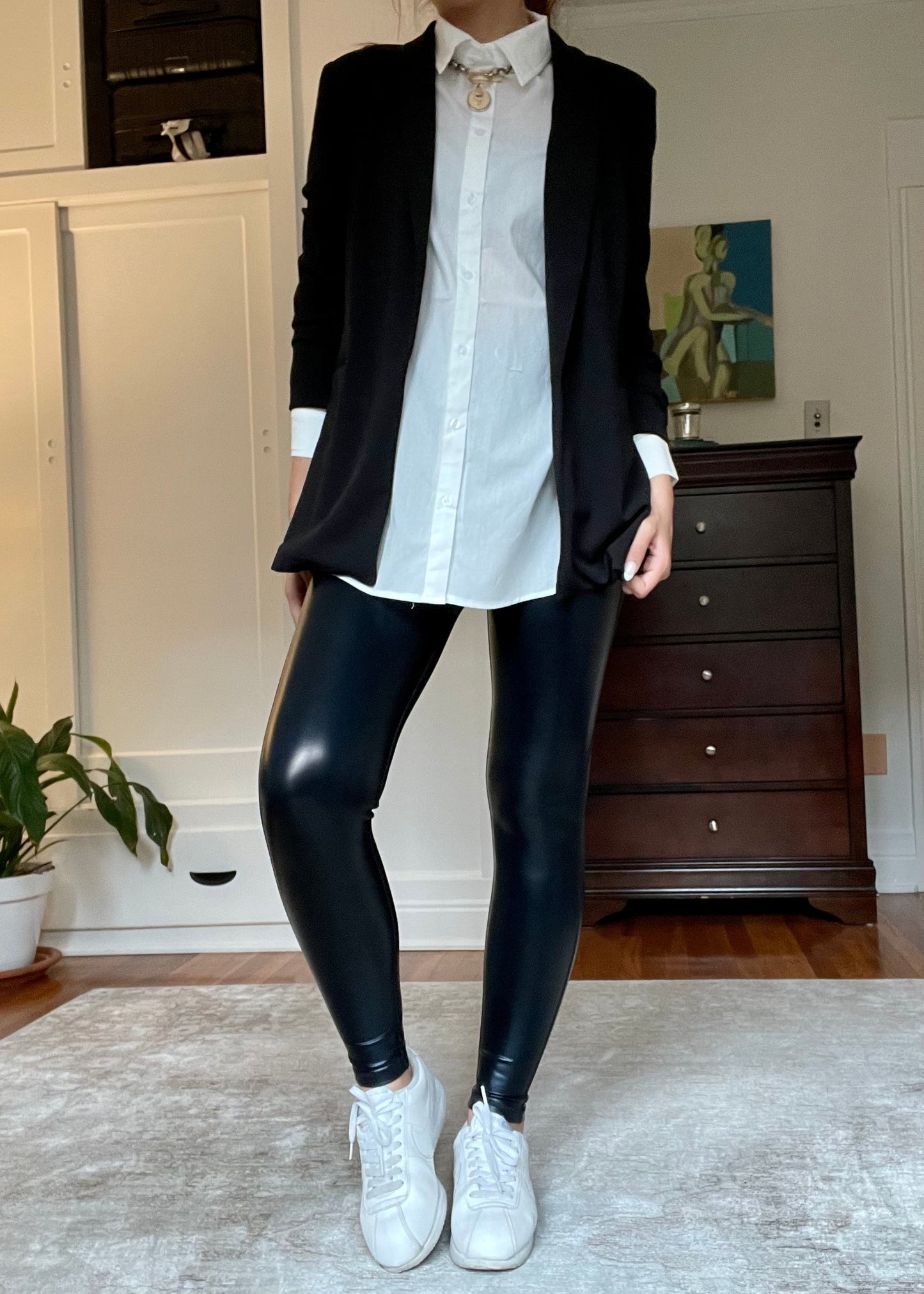 Glossy Faux Leather Leggings