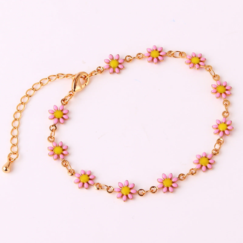 Enamel Flower Bracelet