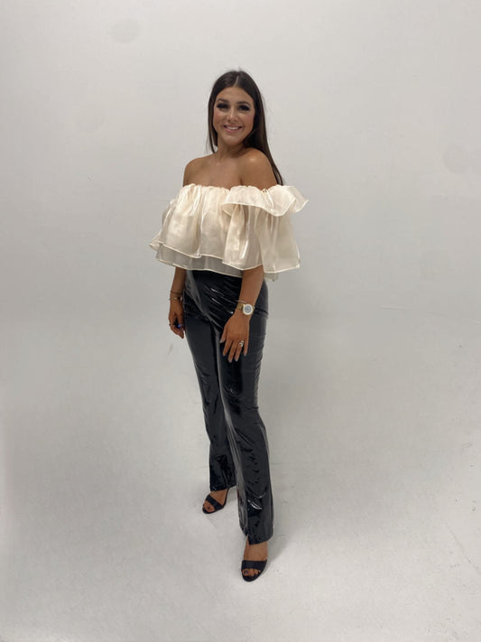 Cream Off- Shoulder Top