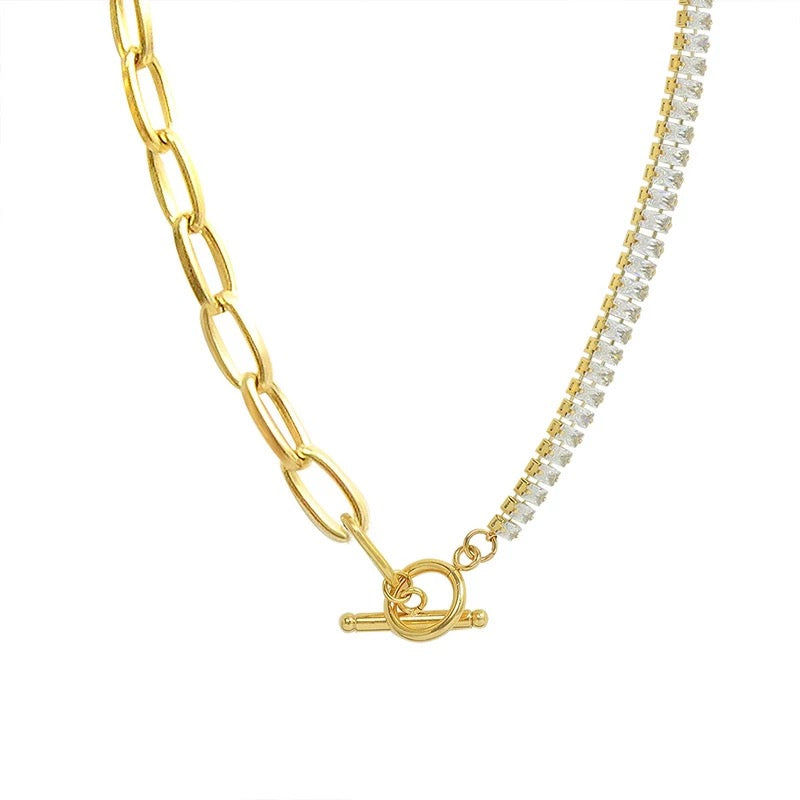 Diana CZ and 18k Gold Plate Necklace