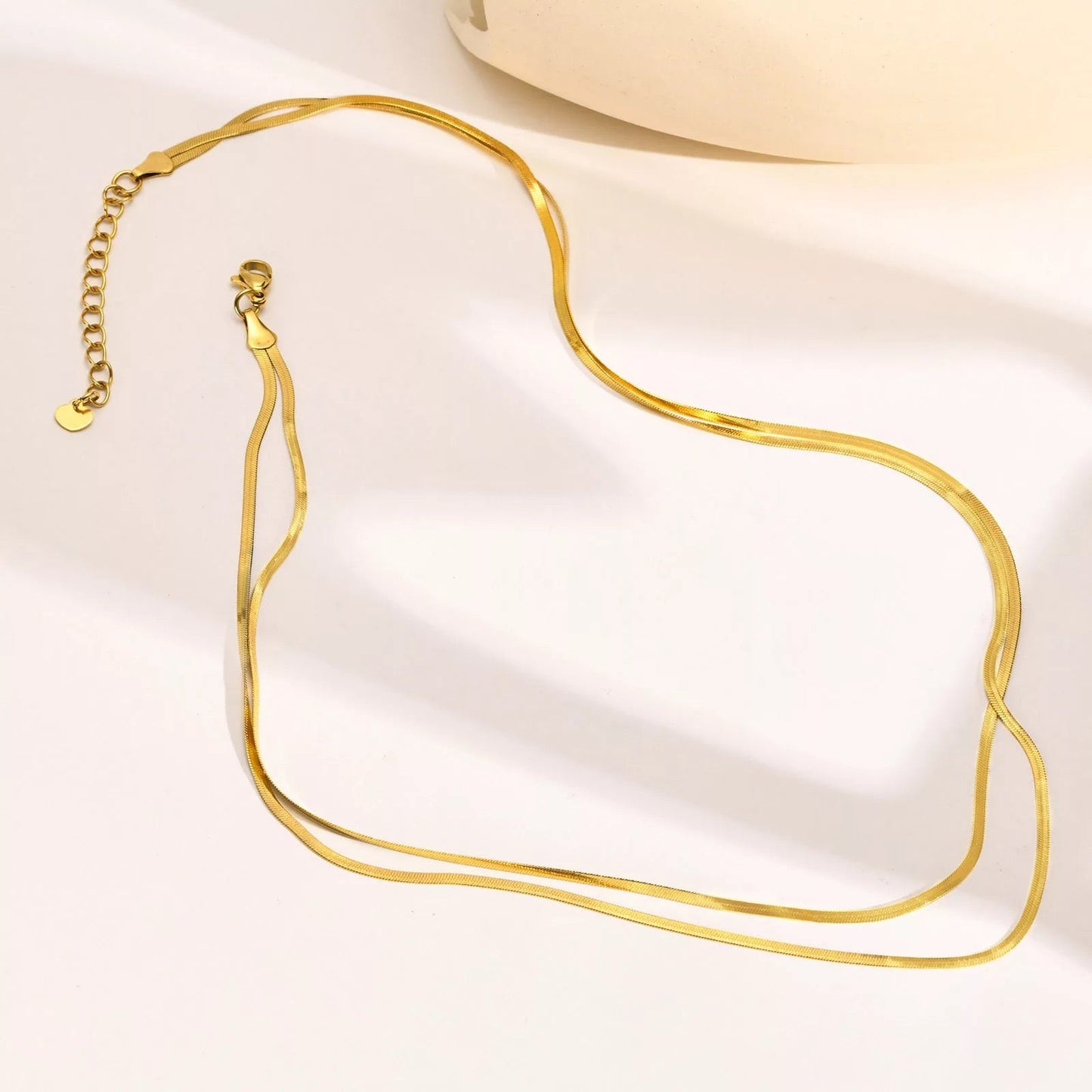 Double Layer Snake 18k Gold Plated Necklace